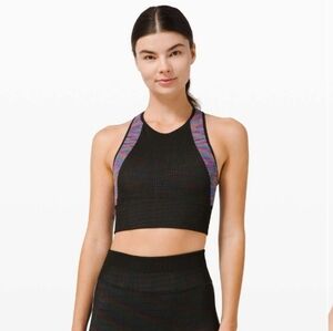 Lululemon Love Revealed Bra Black / Rainbow Multi Coloured Size 12